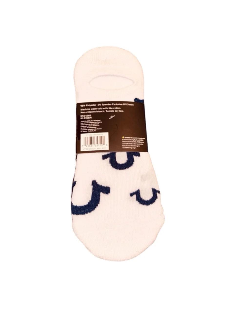 Men's True Religion 6 pk now show liner Socks Blue White Size 8-12.5